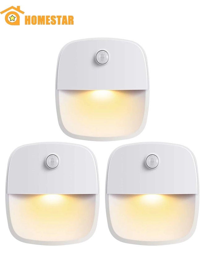 هومستر 3 حزمة كفاءة الطاقة عصا على ضوء الليل، دافئ أبيض LED، استشعار الحركة، لغرفة النوم، الحمام، المطبخ، الممر، الدرج - Image 1