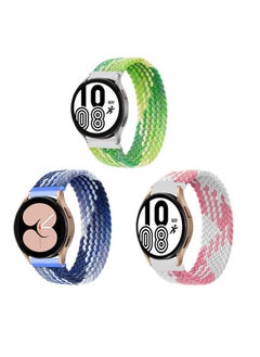 ALMNVO 3 pack 22mm Stretch Braided Nylon Bands for Samsung Galaxy Watch 3 45mm/Gear S3 Classic/Frontier/46mm,Soft Elastics Solo Loop Strap for Huawei Watch gt Band,22mm-XXS  - Image 1