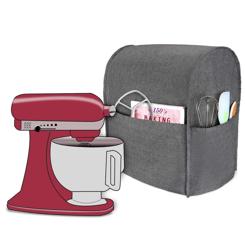 Luxja Dust Cover for KitchenAid Pastry Processor and Additional Accessories Suitable for 43 Litre and 48 Litre KitchenAid Pastry Processor Grey