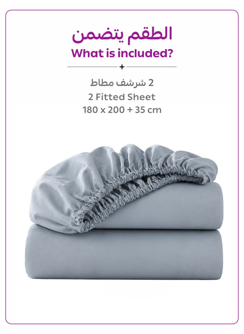 Donetella King Fitted Sheets 180x200 cm – Pack of 2 | OEKO-TEX Certified Brushed Microfiber | Deep Pocket with 360° All-Round Elastic | Ultra Soft, Wrinkle Resistant, Easy Care | Safe for Sensitive Skin - Image 5