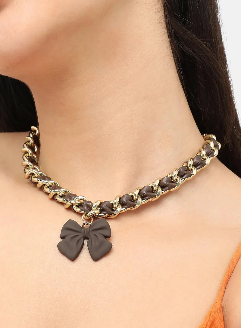 سوهي قلادة مصممة كاجوال مطلية بالذهب