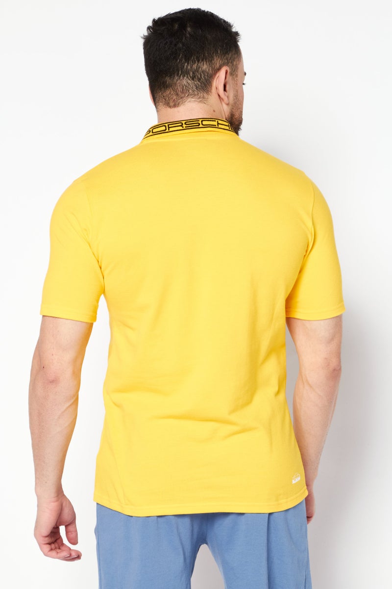 PUMA Puma x Porsche Design Men Sportswear Fit Short Sleeve Outdoor Polo Shirt, Yellow - Image 4