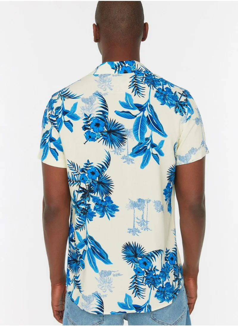 trendyol Leaf Print Regular Fit Shirt