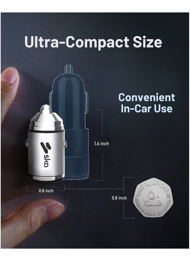 SKA Fast Car Charger USB-C PD 30W + USB-A QC 18W | Dual Port Charger for iPhone 16/15/14/13, Samsung S24/S23, Huawei, Xiaomi | Compact Design, Safety Features | Best Car Accessories for Fast Charging  - Image 4