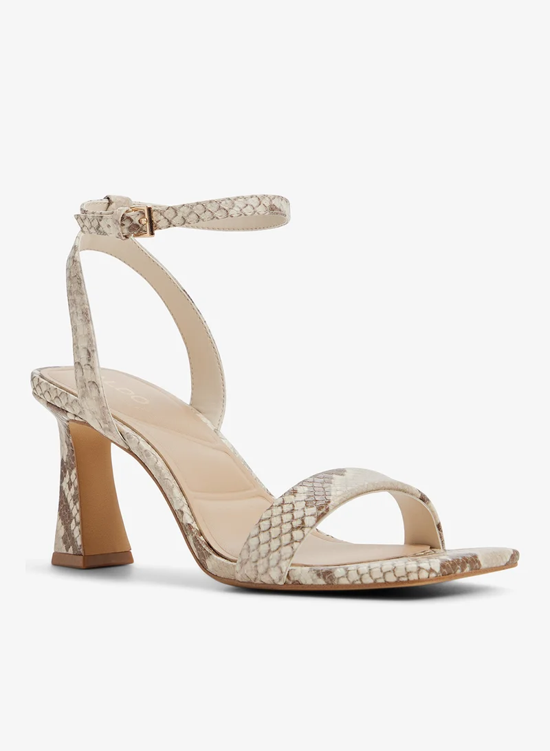 Aldo BROWN MULTI Austorai Ankle Strap Mid Heel Sandals for Women | Best Price UAE