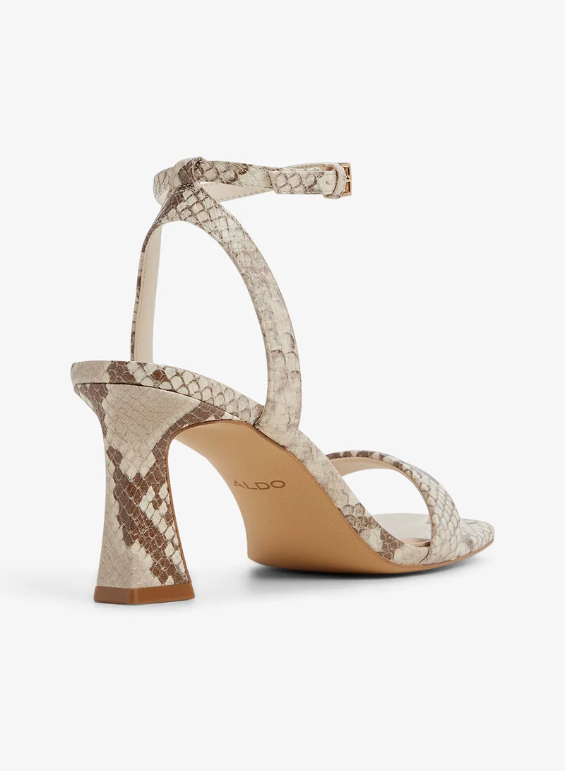Aldo BROWN MULTI Austorai Ankle Strap Mid Heel Sandals for Women | Best Price UAE
