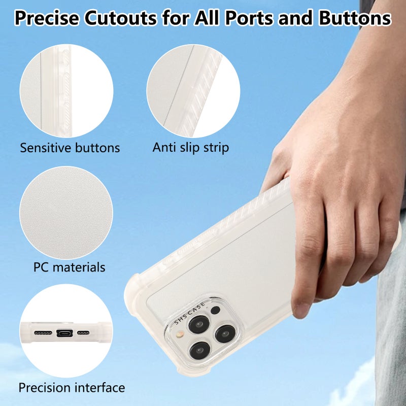 HuHa Protective Cover For iPhone 16 Transparent Matte TPU Hybrid PC 3-in-1 Phone Case(White) - Image 3