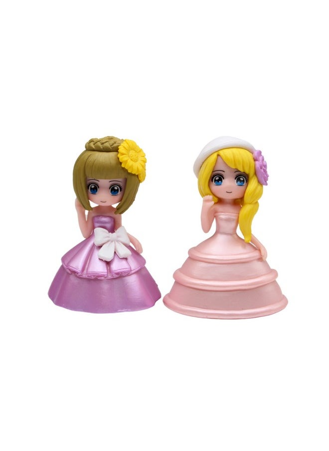 Wonderland - Wonderland Miniature Toys Dressed Girls - Blue + Pink - Image 1