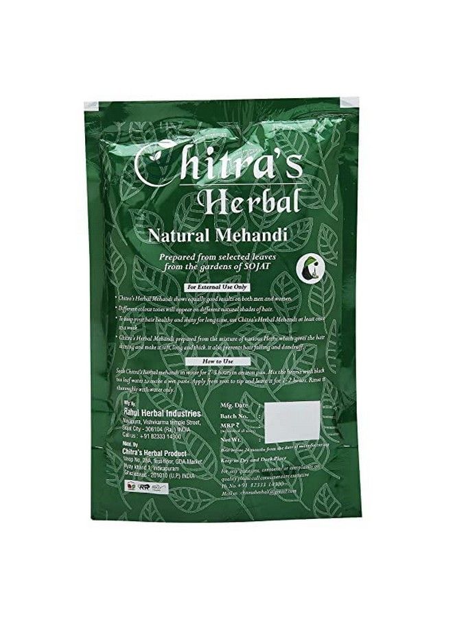 Chitra's Herbal مسحوق الحناء الطبيعي ;; حناء عشبية نقية ;; لتلوين الشعر وتغذية فروة الرأس بعمق 150 جرام لكل عبوة (عبوة من 4)  - Image 4