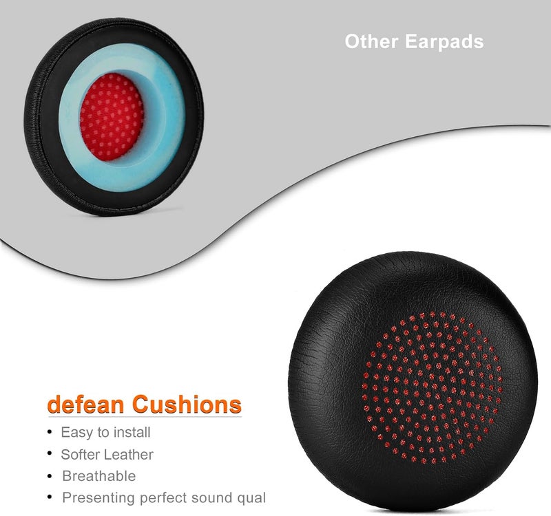 defean Voyager Focus UC Ear Pads - Replacement Ear Cushion Cover Compatible with Poly Voyager Focus UC, Plantronics Voyager Focus UC B825 Binaural, BLACKWIRE 5220 5210 7225, Voyager Focus 2 UC USB-A Headset - Image 3