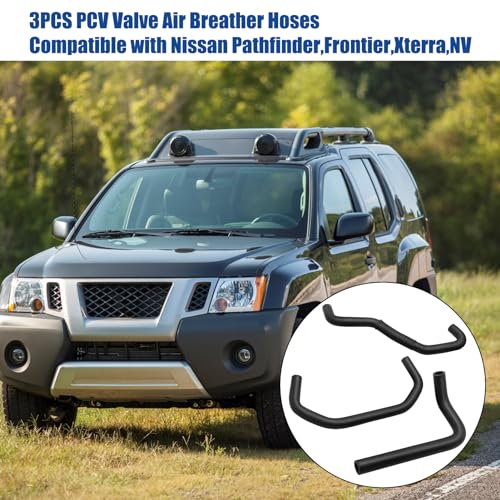 Jaronx 3PCS Breather Hoses Compatible with Nissan Pathfinder 2005-2012, Frontier 2005-2019, Xterra 2005-2015, NV 2005-2020, 4.0L Engine PCV Blowby Valve Hose 11823-EA20A, 11826-ZL80B, 11826-EA200 - Image 2