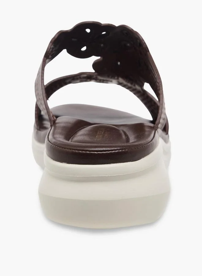 Flora Bella By Shoexpress BROWN Flora Bella Women Floral Cutout Wedge Heel Sandals for Women | Best Price UAE