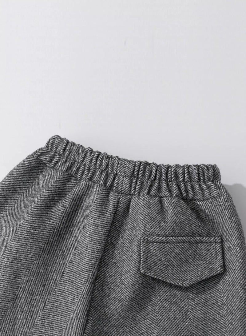 Girls Herringbone Pattern High Low Hem Thermal Pants  - Image 5