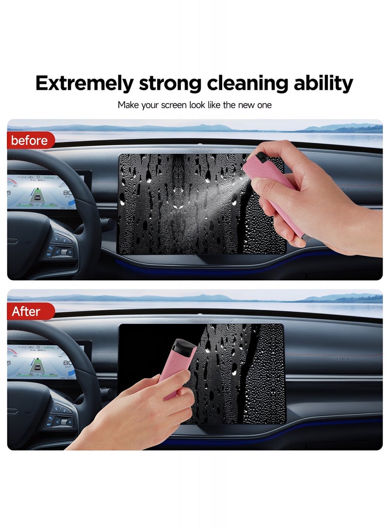Taimi All-in-One Touchscreen Cleaner, Spray and Built-in Microfiber Cloth with Clear Protective Case, Screen Cleaner for All Phones, Laptop and Tablet - Pink  - Image 3