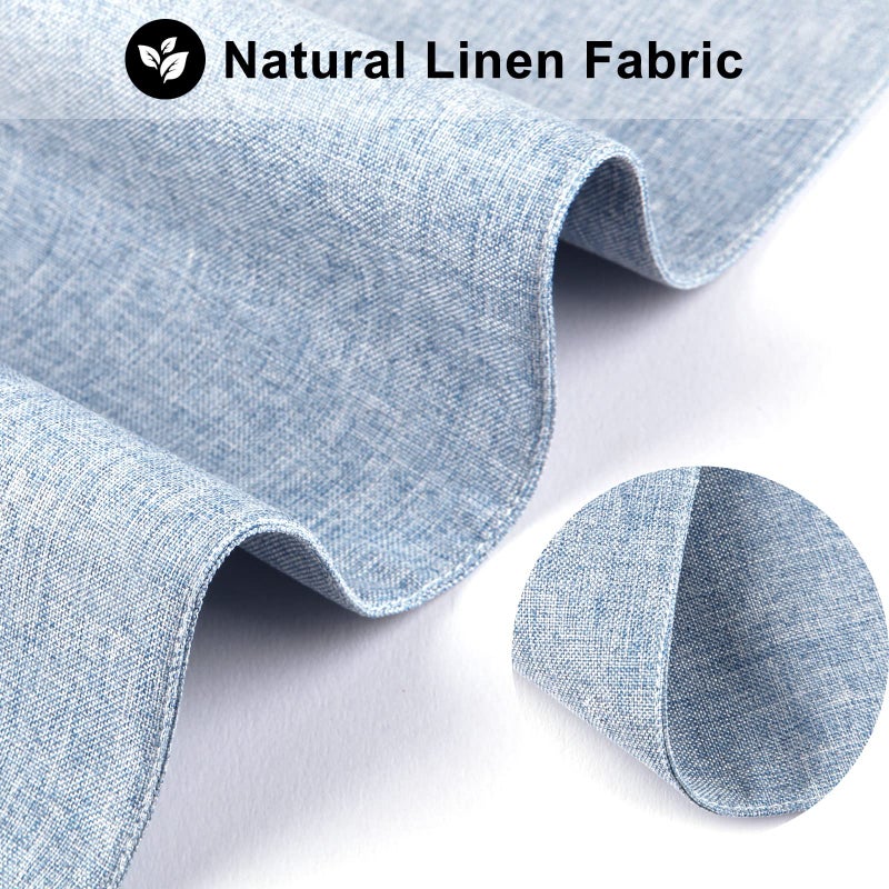 LANDVIEW Cloth Placemats Set of 6, Cotton Linen Blend Machine Washable Durable Linen Table Mats, Heat Resistant Placemats Wrinkle Free Place Mats for Dining Table, Easy to Clean (Light Blue, 6) - Image 3