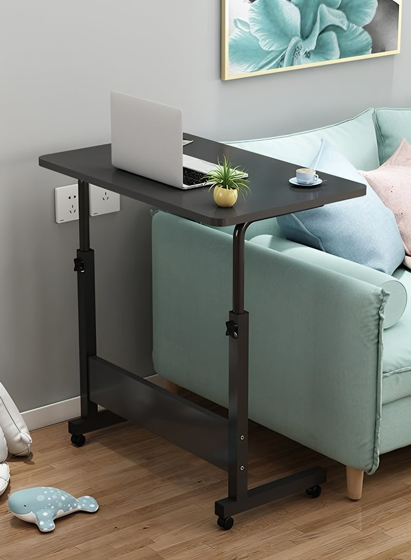 Taimi Side Table with Wheels Adjustable Height Laptop Table For Sofa, Bed and Living Room 70X60X40CM - Black - Image 3