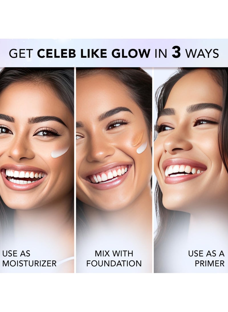 فاسيسكانادا كريم ستروب - فضي، 30 مل | برايمر + هايلايتر + مرطب | زبدة الشيا وحمض الهيالورونيك | ترطيب مكثف | بشرة ندية مشعة خالية من العيوب | قاعدة مكياج مضيئة ومتوهجة - Image 3