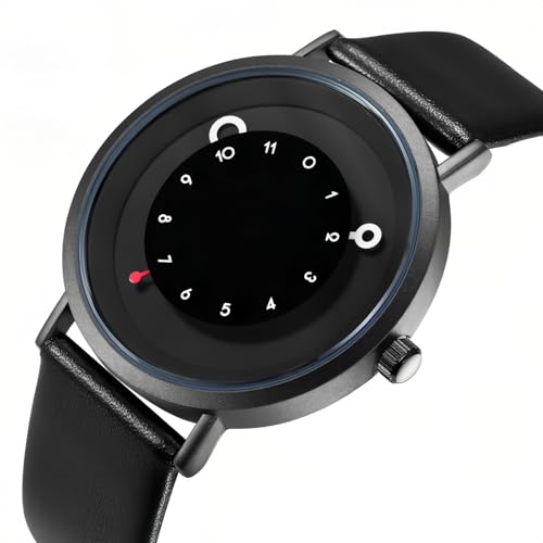 Gosasa Minimalist Casual Unisex Quartz Watch – Unique Hands Design, Fashion Sports Waterproof Wristwatch for Men & Women with Leather Band (Black) - Image 4