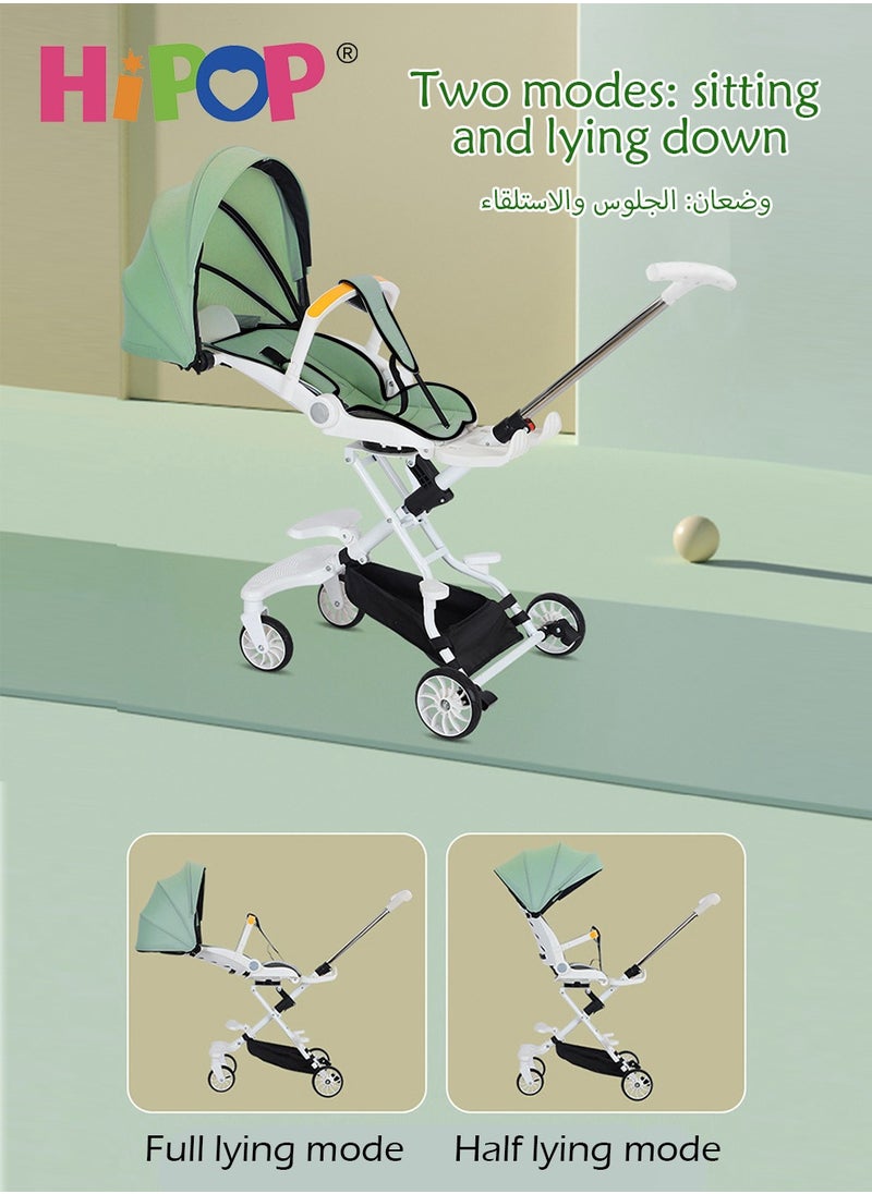 HIPOP 2 In 1 Strollers for Infant and Kids,Two Ways Rotating Seat,Sturdy and Lightweight Design,with Pedals and Sun Canopy,One Step Folding Baby Stroller  - Image 5
