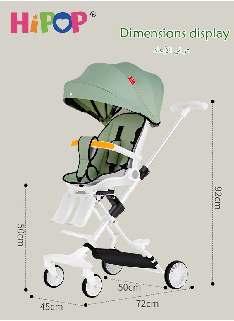 HIPOP - 2 In 1 Strollers for Infant and Kids,Two Ways Rotating Seat,Sturdy and Lightweight Design,with Pedals and Sun Canopy,One Step Folding Baby Stroller - Image 1