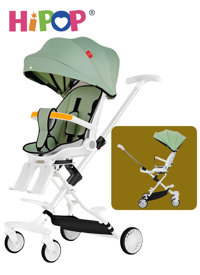 HIPOP 2 In 1 Strollers for Infant and Kids,Two Ways Rotating Seat,Sturdy and Lightweight Design,with Pedals and Sun Canopy,One Step Folding Baby Stroller  - Image 1