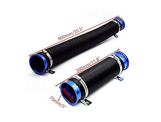 AUTO MT Car Turbo Multi Flexible Cold Air Intake Pipe Tube Duct KIT Intake Inlet Hose Kit (Blue Intake Pipe) - Image 4
