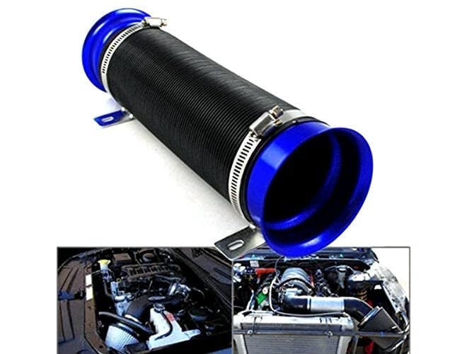 AUTO MT Car Turbo Multi Flexible Cold Air Intake Pipe Tube Duct KIT Intake Inlet Hose Kit (Blue Intake Pipe) - Image 2