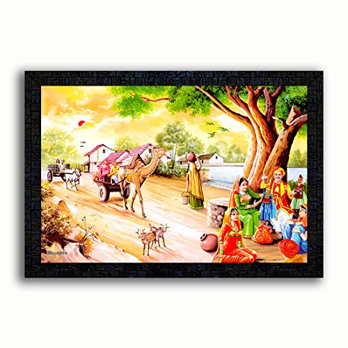 pnf Poster n Frames Rajasthani Culture Photo Frame|Bedroom,Living Room Wall|Acrylic Sheet|Beautiful|Home Decor|Best Gifting Option(13.5x19inch,Multicolour,Medium) - Image 1