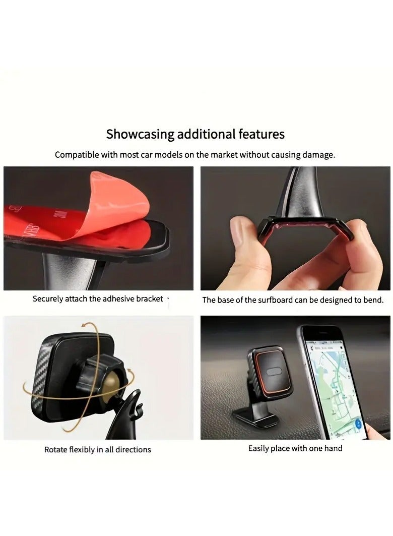 LEDIN Car Mobile Phone Holder - In-Car Magnetic Adhesive Navigation Mount with Super Strong Magnet, Dashboard Stick-On Mobile Phone Holder, Powerful Adhesive Installation, Compatible for iPhone, for Samsung, and Other Smartphones - Image 5