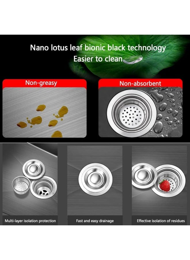 YD Modern Multifunction Kitchen Sink with Pull-Out Faucet, Integrated Drainboard, Complete Installation Kit, Durable Stainless Construction for Efficient Washing, Rinsing and Food Prep - Image 4