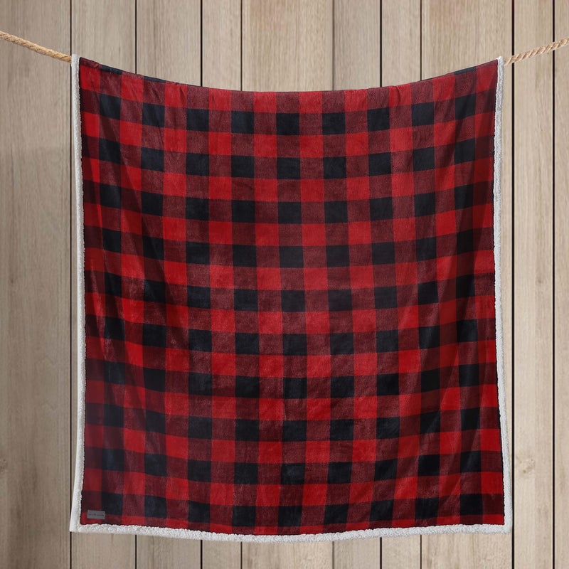 Eddie Bauer - Throw Blanket, Reversible Sherpa Fleece Bedding, Buffalo Plaid Home Decor for All Seasons (Red Check, Throw) - Image 4