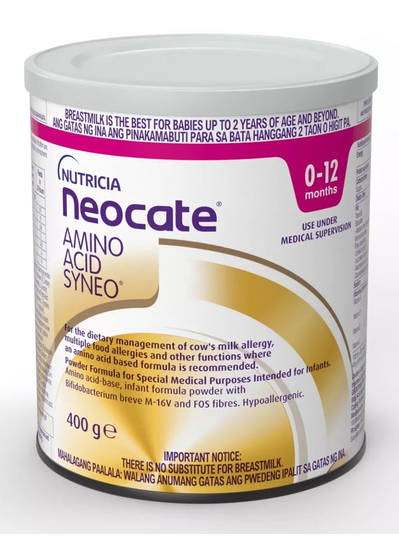 Nutricia Neocate Syneo Advanced Hypoallergenic Infant Formula with Prebiotics, 400g - Image 2