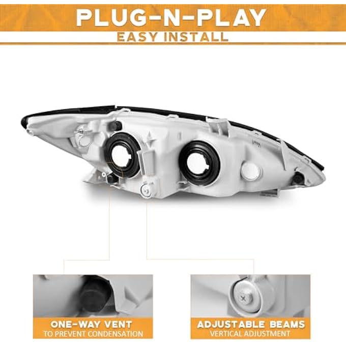 WEELMOTO For 20052006 Toyota Camry Headlight Assembly Headlights Assemblies Compatible With 0506 Toyota Camry Headlight Assembly Pair - Image 5