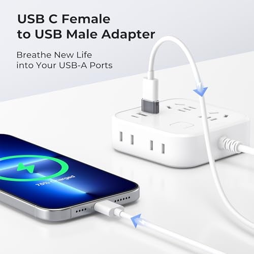 Basesailor USB to USB C Adapter for iPhone 17 Pro Max,16 e 15 Charger Adapter 3Pack,USBC Female to USBA Male,Type C Converter for Apple Watch iWatch S11 SE,AirPods Pro 3,iPad mini Air,Samsung S25 S24 - Image 2