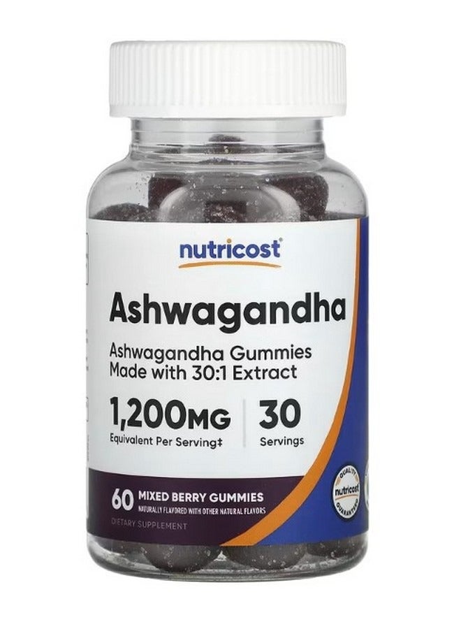 Nutricost Ashwagandha Gummies Mixed Berry 1200 Mg 60 Gummies 600 Mg Per Gummy - Image 1