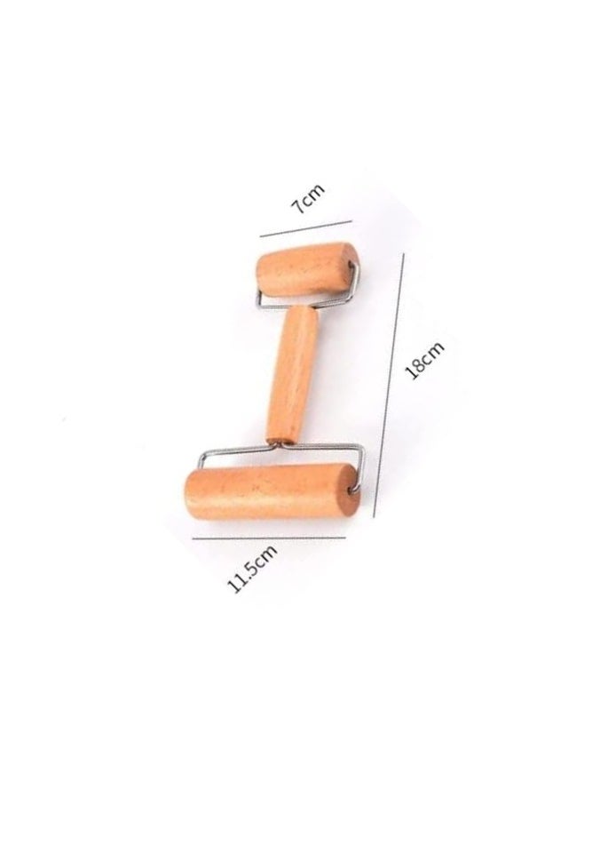 MAS - H-Shape Two Sided Wooden Rolling Pin for Baking Dough Pastry Roller Pizza Dough Roller Multifunctional Rolling Pin Ergonomic Handle Non-Stick Baking Roller - Image 1