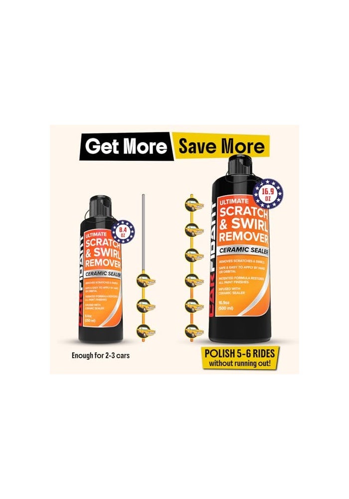 Carfidant Scratch Swirl Remover Polishing Rubbing Buffing Compound for Car Paint Repair Restores Shine Enhances Gloss 169 fl oz - Image 3