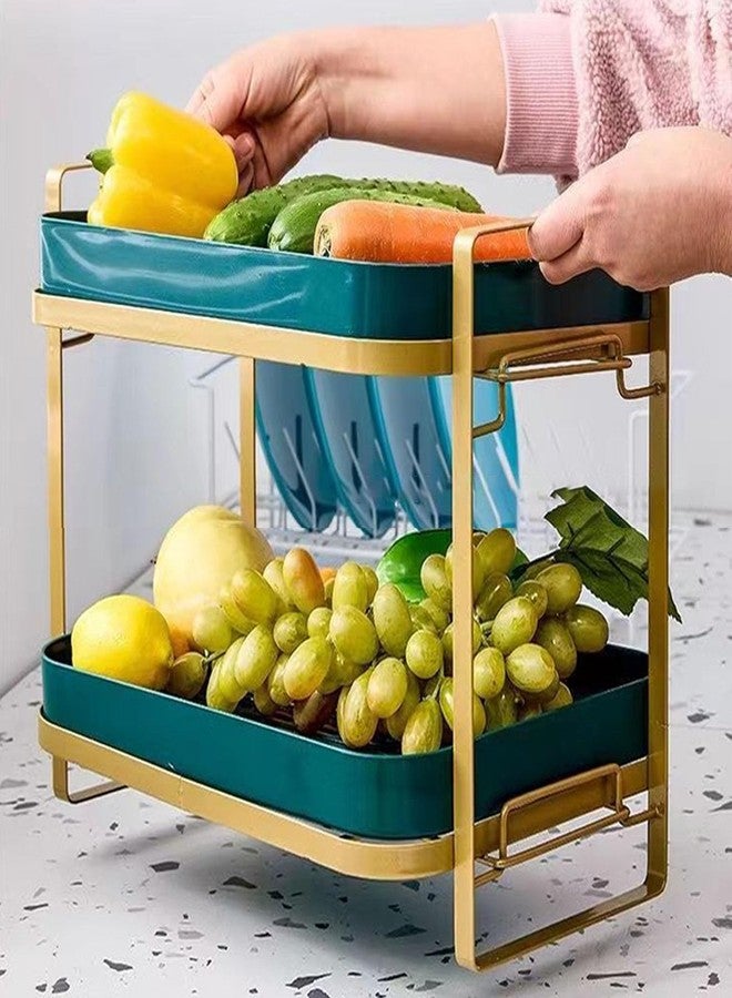VHG 2 Tier Tiered Shelf Kitchen Organizer Stand Shelf Holder Storage Rack for Spices Jars Utensils Dishes Plates - Image 1