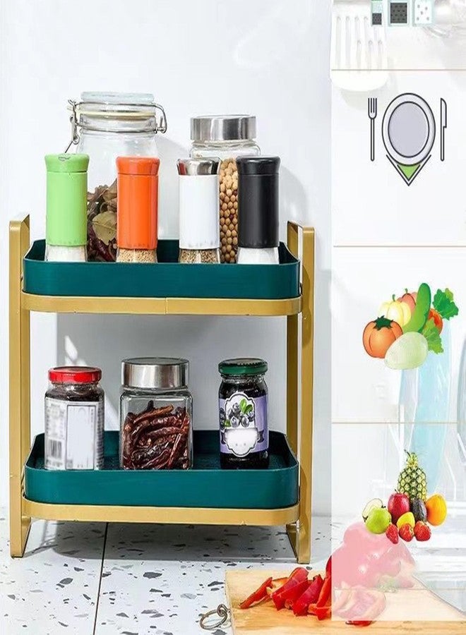 VHG 2 Tier Tiered Shelf Kitchen Organizer Stand Shelf Holder Storage Rack for Spices Jars Utensils Dishes Plates - Image 3