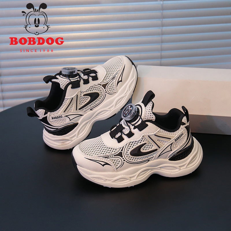 Babudou Boys' Shoes 2025 Single Mesh Breathable Rotating Buckle Dad'S Shoes Medium And Large Children'S Anti-Slip Sports Shoes - Image 3