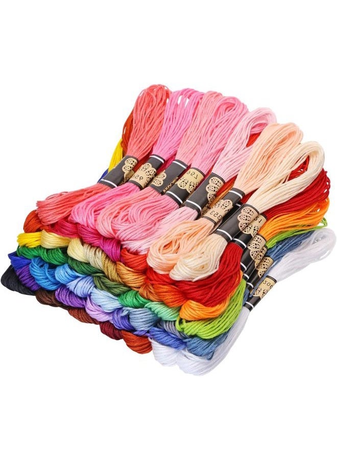 Mini Skater Rainbow Color Embroidery Floss Sewing Threads Soft Cotton Cross Stitch Floss Threads for Art Crafts Projects Gift Bracelet Strings (50 Colors) - Image 1