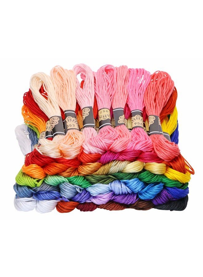 Mini Skater Rainbow Color Embroidery Floss Sewing Threads Soft Cotton Cross Stitch Floss Threads for Art Crafts Projects Gift Bracelet Strings (50 Colors) - Image 3