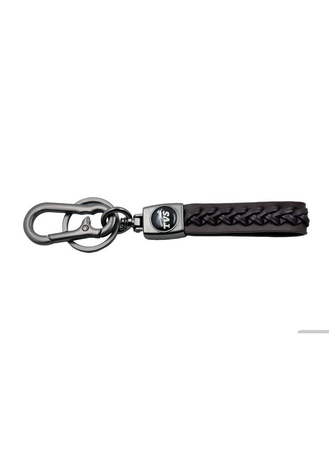 TechPro Rope Brown Long Leather Metal & Leather Finish Stylish Keyring, Keychain, Key Organiser With Hook For Gift Men & Women-Brown  - Image 1