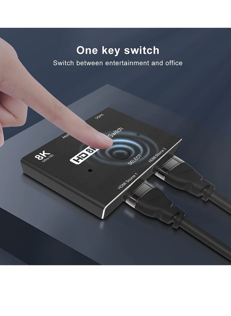 KASTWAVE HDMI Ultra HD 8K 2.1 High Speed 48Gbps Directional Switch only 2 in 1 out@60Hz 4K@120Hz Converter Compatible with Computer Laptop Projectors Monitors - Image 3