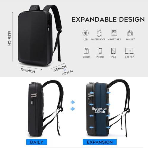 BANGE Laptop Anti-theft backpack Hard Shell Expandable Commute backpack can Hold 15.6 inch laptop for men and women - Image 2