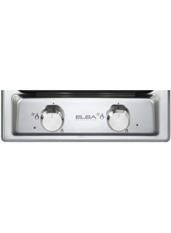ELBA Built-In Gas Hob 30 Cm, 2 Burners, Stainless Steel - Image 3