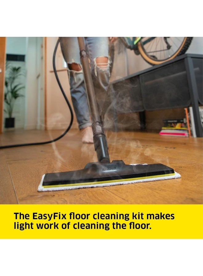 KARCHER SC 2 EasyFix Steam Cleaner: 3.2 Bar Pressure, 1500W, Chemical-Free Cleaning, Kills 99.99% Bacteria, Includes Floor & Hand Nozzles, for Tiles, Hard Floors & Kitchens 1500 W SC2 EasyFix White/Black - Image 5