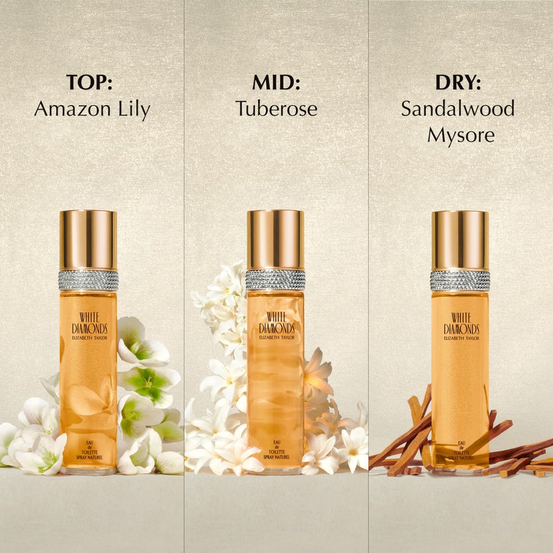 Elizabeth Taylor عطر إليزابيث تايلور للنساء، الماس الأبيض، بخاخ أو دو تواليت EDT، 3.3 أونصة سائلة - Image 3