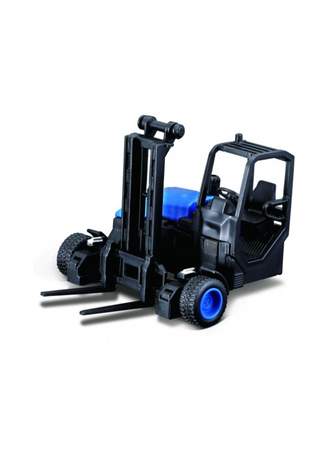Bburago Street Fire Haulers Lift & Load Lorry Mounted Forklift Die-cast Vehicle Set (1:43, Blue/Black) - Image 2