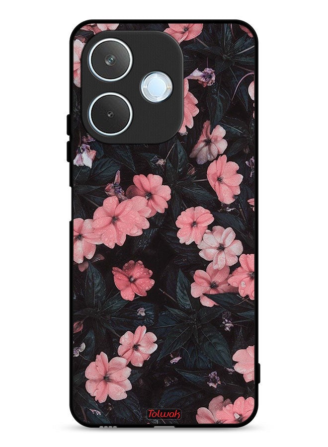 Tolwak Oppo A5 Pro Protective Case Cover Peach Small Roses - Image 1